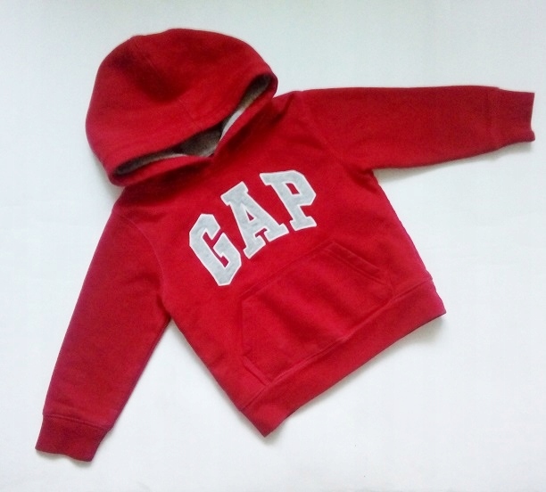 GAP czerwona bluza z kapturkiem LOGO 98