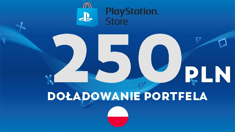 DOŁADOWANIE FUNDUSZY PLAYSTATION PSN 250zł PLN KOD