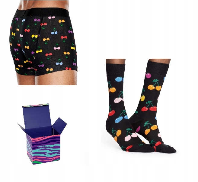 Kolorowe Happy Socks skarpetki r 41-46 + majtki XL
