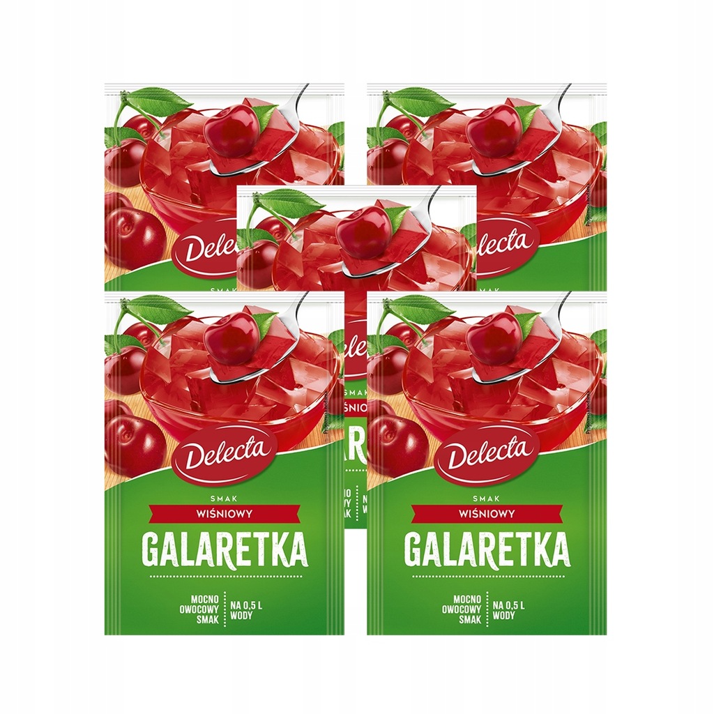 Delect Galaretka smak wiśniowy 5 x 70 g
