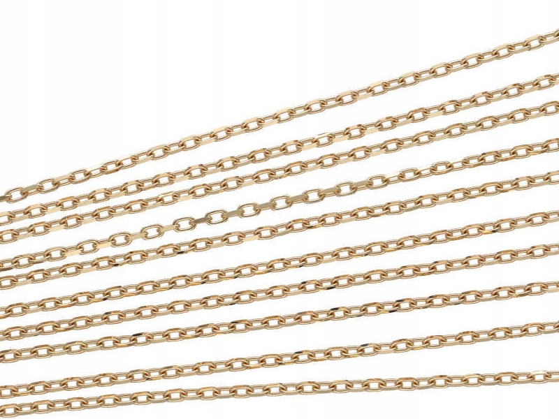 Złoty łańcuszek 585 splot ankier 55cm Chrzest Komu żółte złoto 14K prezent