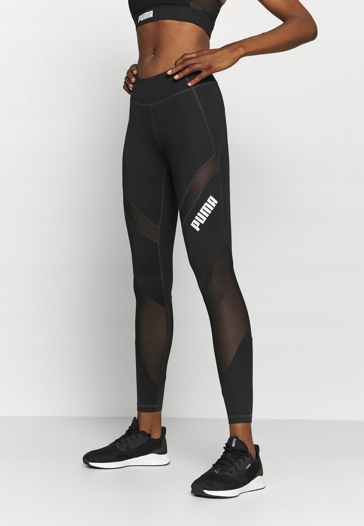 PUMA CZARNE LEGGINSY DAMSKIE Z LOGO SPORT S 1BAA