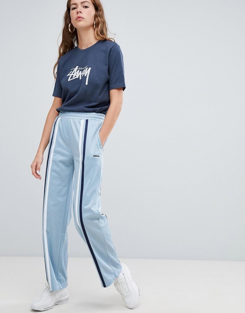 C4E201*STUSSY SPODNIE NIEBIESKIE PROSTE 34 XS A00