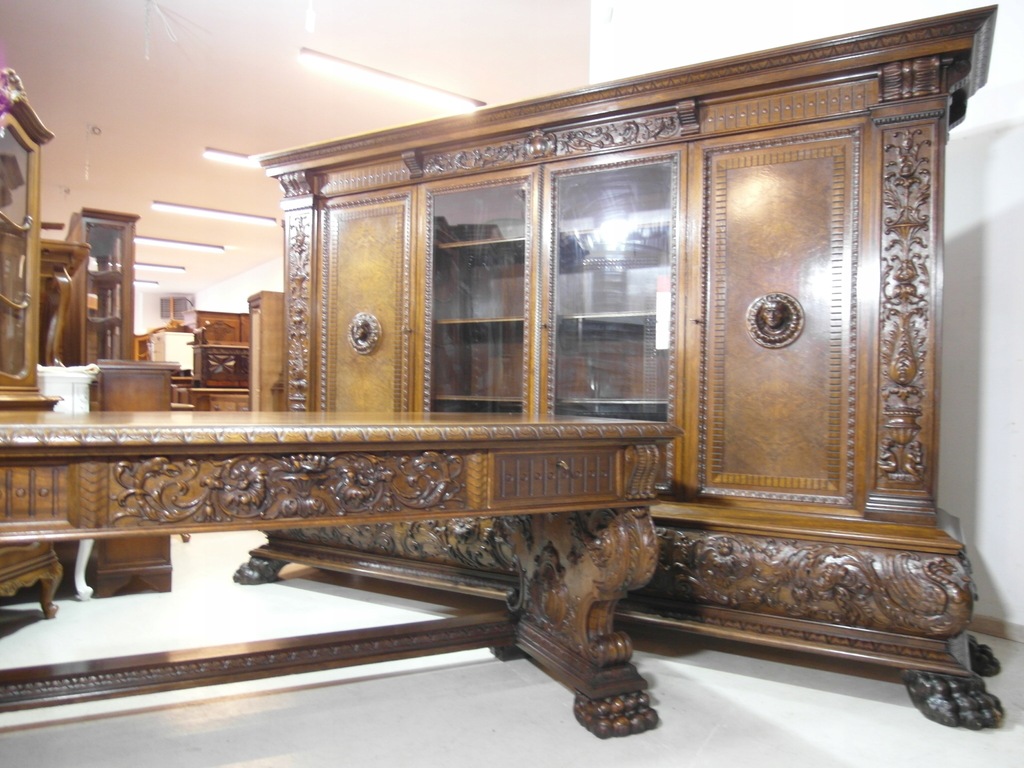 biblioteka - oryginalna z drewna - + biurko