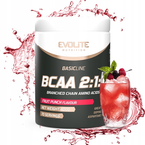 Suplement Evolite Bcaa 2:1:1 400g owocowy poncz