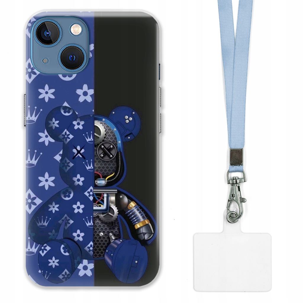 ETUI DO iPHONE 14 OCHRONA CASE + SMYCZ SZARA KAWS DLA NASTOLATKÓW WZORY