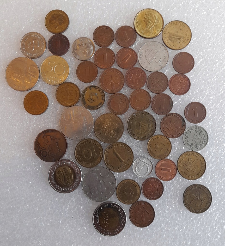 zestaw stare monety mix świat różne lata
