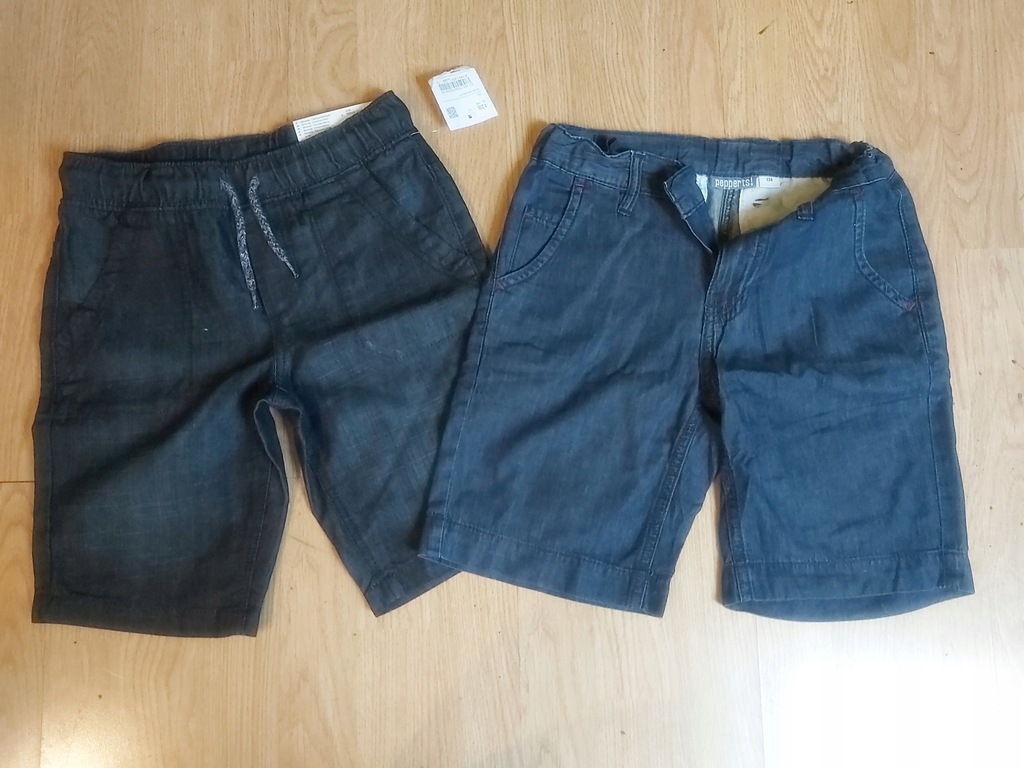 Krótkie spodenki jeans, bawełna 2 szt, r. 128