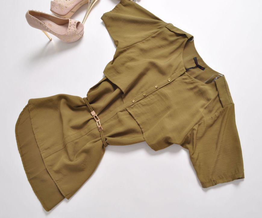 SALE JOY MISS - KHAKI+PASEK+NARZUTKA L