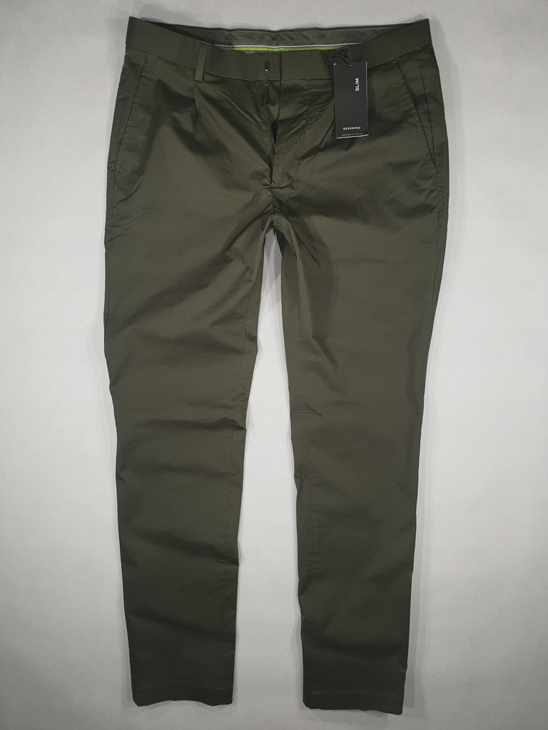 RESERVED spodnie chino khaki casual W36 96cm