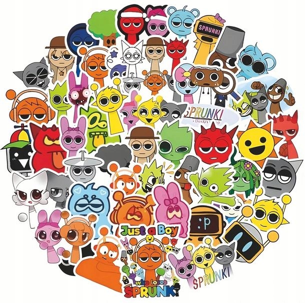 NAKLEJKI SPRUNKI WLEPY STICKER MIX WODOODPORNE 100 szt