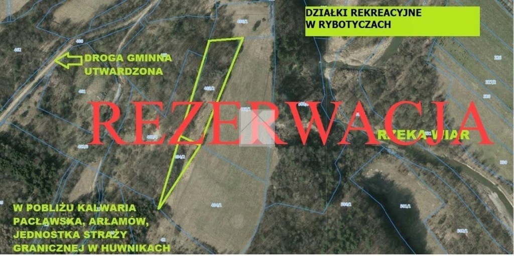 Działka, Rybotycze, Fredropol (gm.), 7100 m²