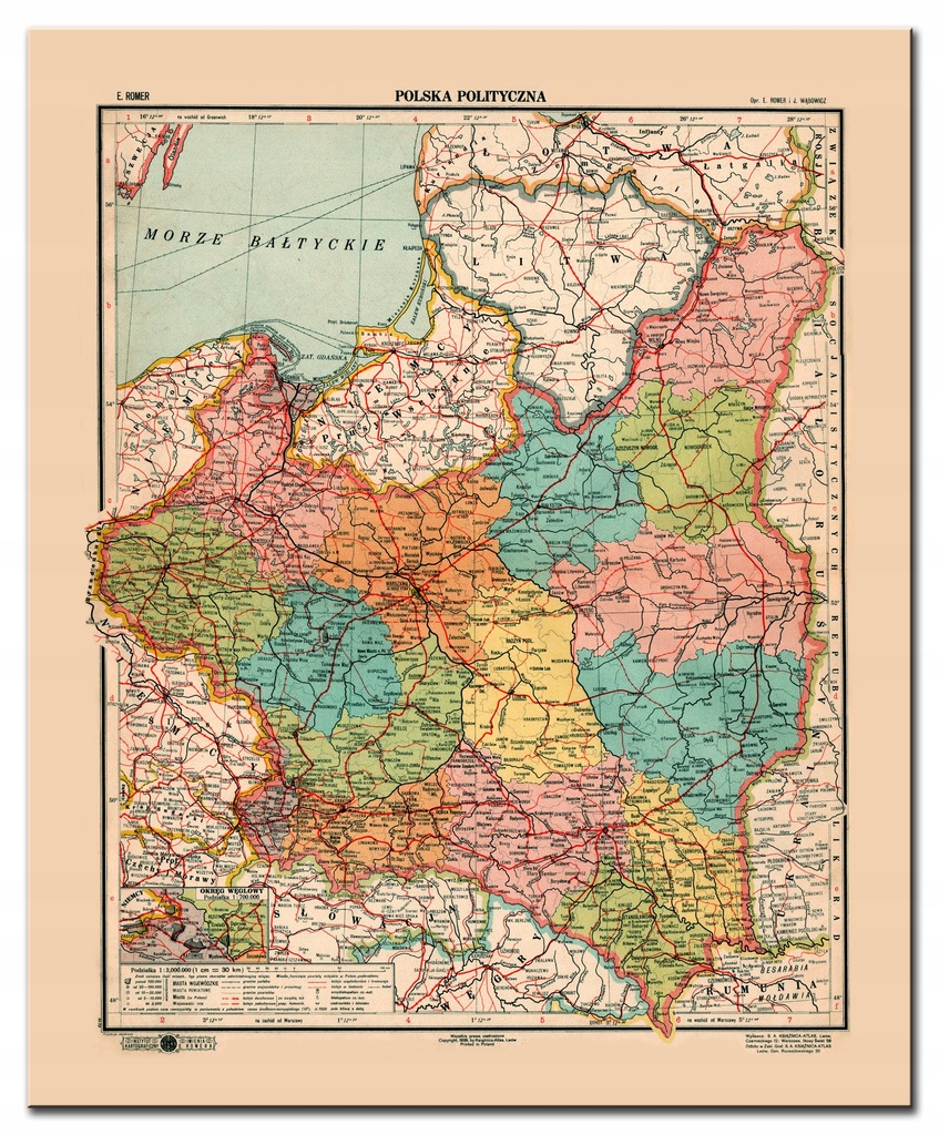 POLSKA II RP EFEKTOWNA MAPA LWÓW 1939 rok OPRAWA