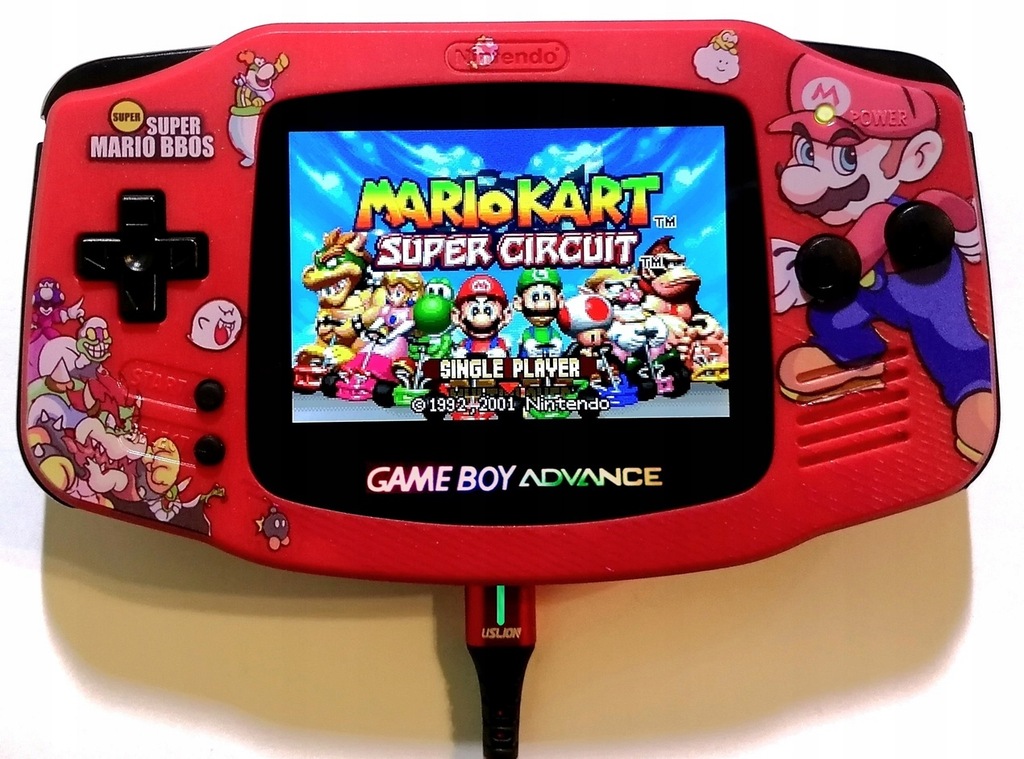 GAMEBOY ADVANCE SUPER MARIO BROS LCD IPS V5 HD Bateria Li-on 1800mAh