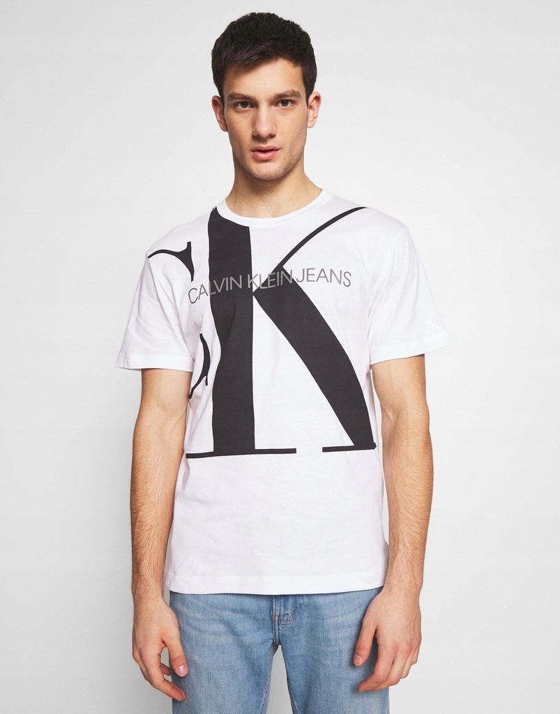 A7B317*CALVIN KLEIN T-SHIRT MĘSKI BIAŁY L Z01