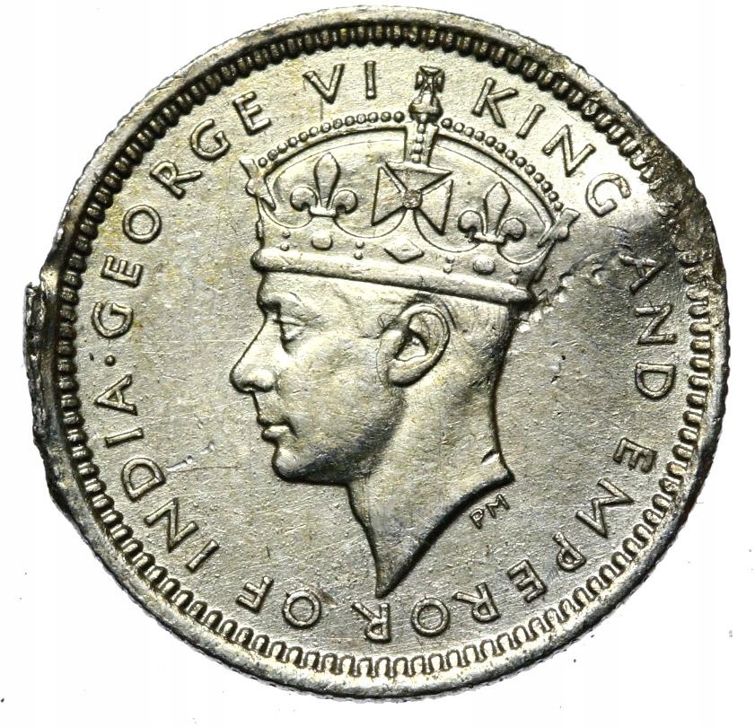 Malaje Brytyjskie - moneta - 5 Centów 1943 SREBRO