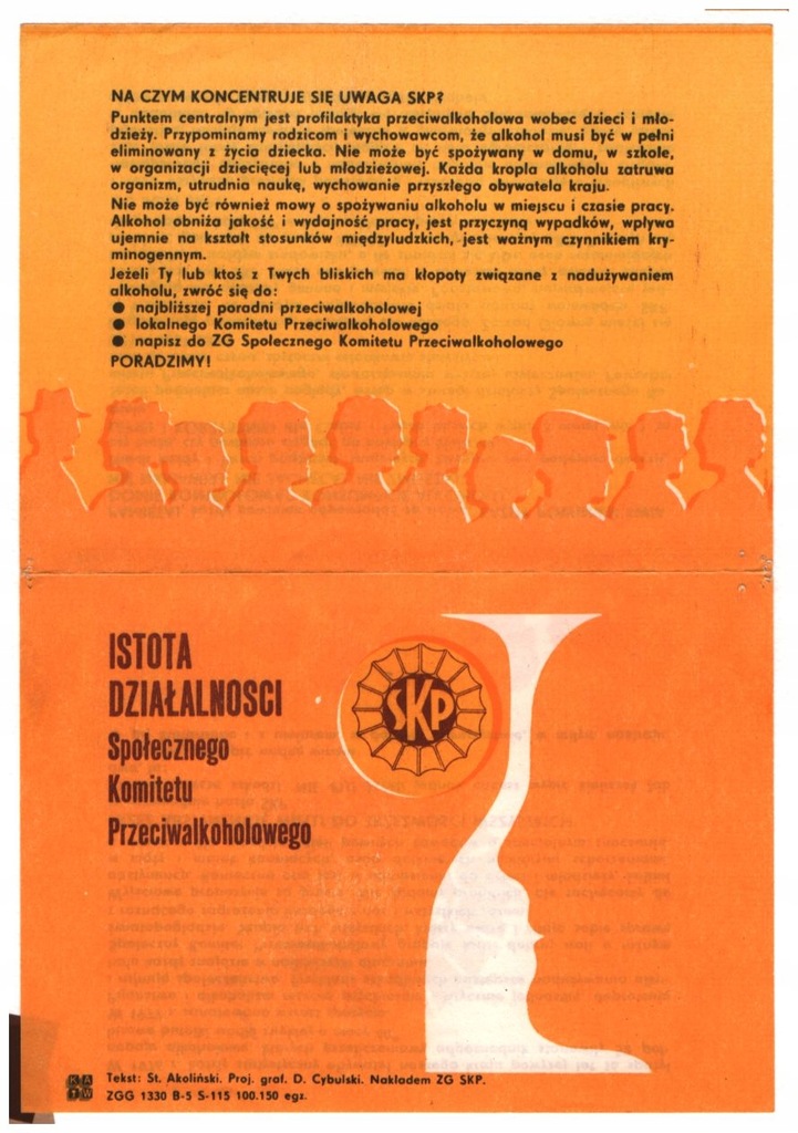 Komitet Przeciwalkoholowy, ulotka graf Cybulski