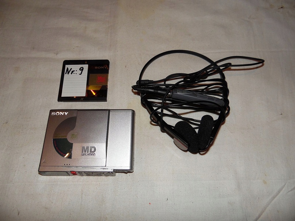 Odtwarzacz Minidisc Walkman Sony MZ-R37 pilot RM-MZR37 słuchawki MDR-31 ...