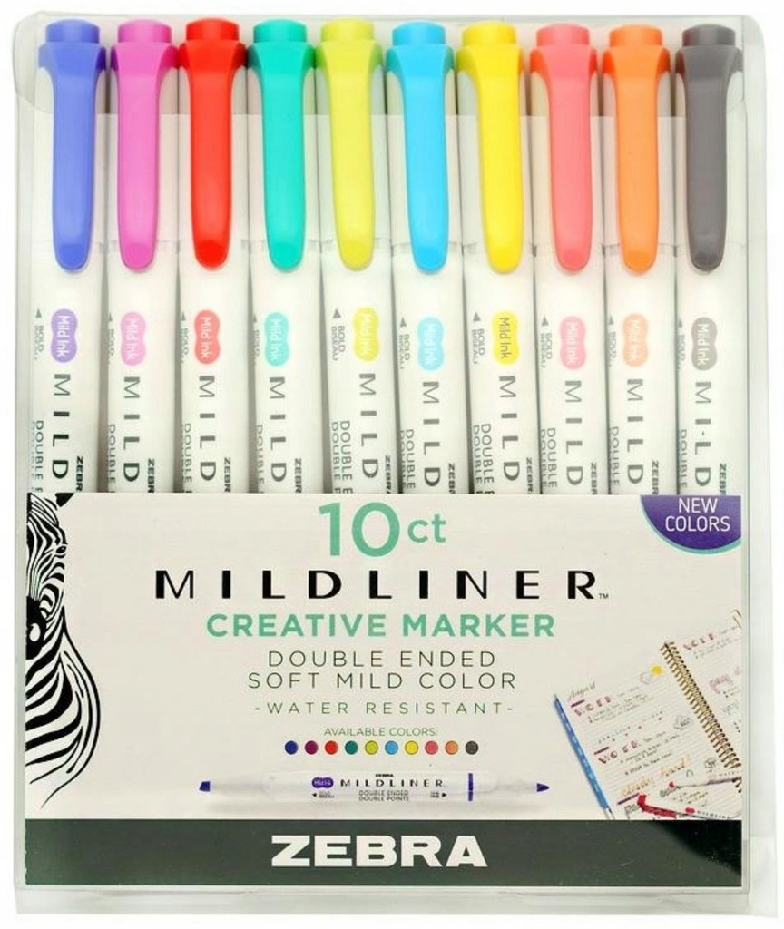 ZAKREŚLACZ ZEBRA MILDLINER 10SZT Różne kolory 12426620030 oficjalne