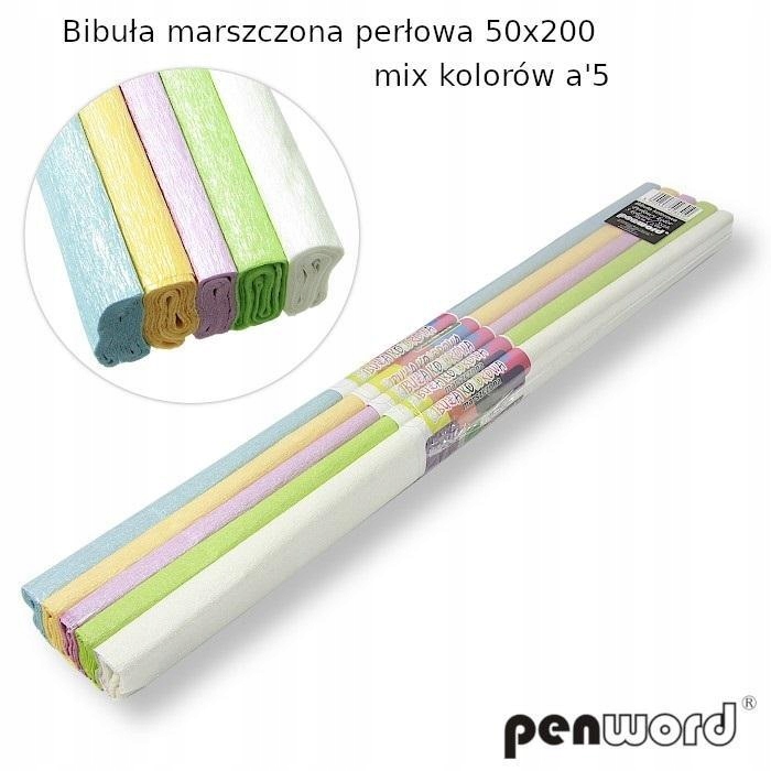 BIBUŁA MARSZCZONA PERŁOWA 50X200 (5SZT), PENWORD