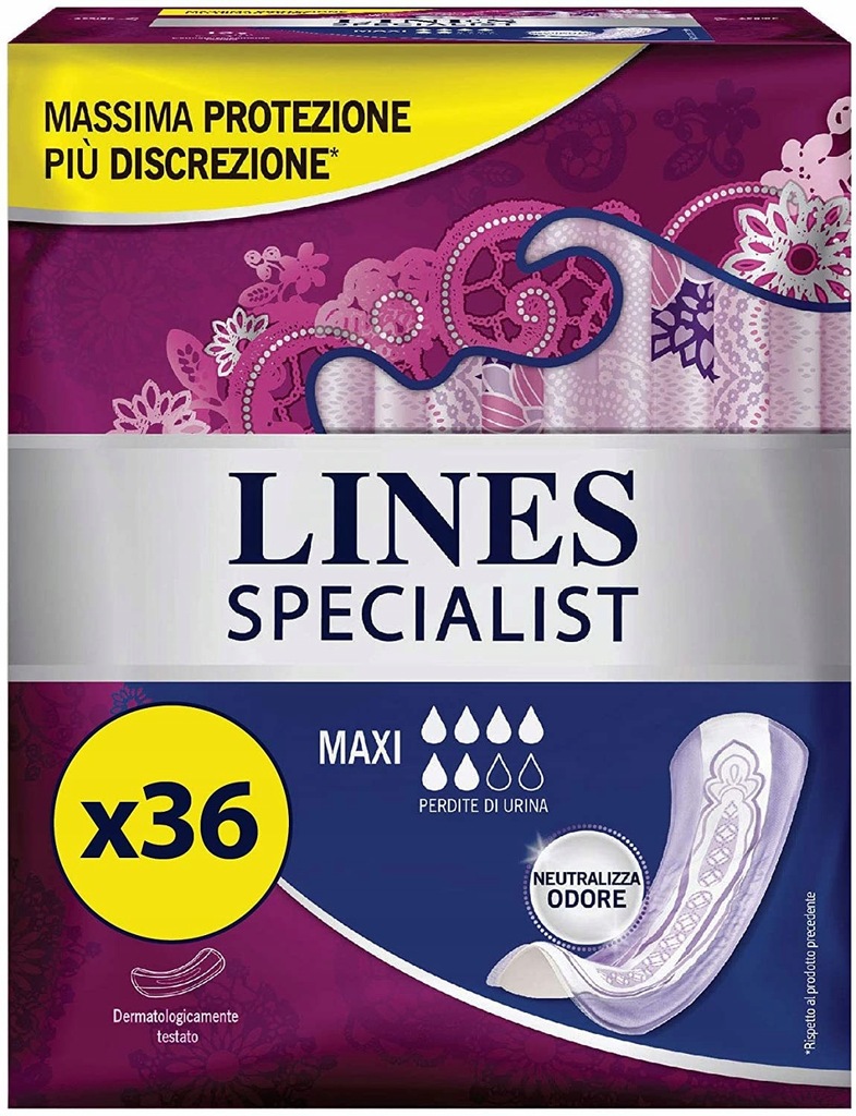 Lines Specialist wkładki na nietrzymanie moczu dla kobiet maxi 12 sztuk