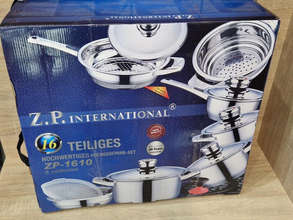 Zestaw garnków Z.P. International ZP1610 16 el. Stal nierdzewna