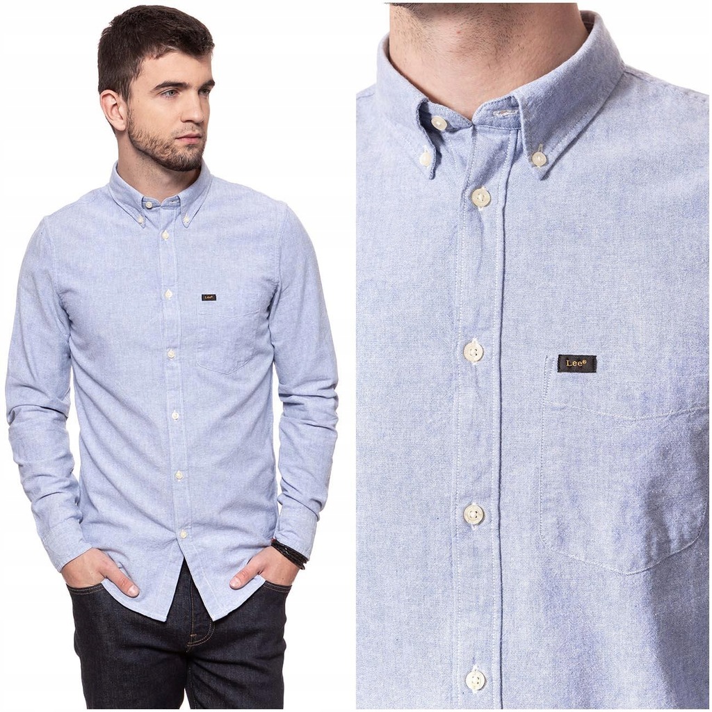 LEE BUTTON DOWN MĘSKA KOSZULA KRATA REGULAR S