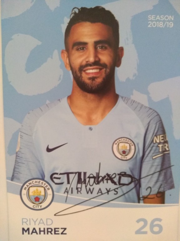 Mahrez   Manchester City Oryginalny autograf