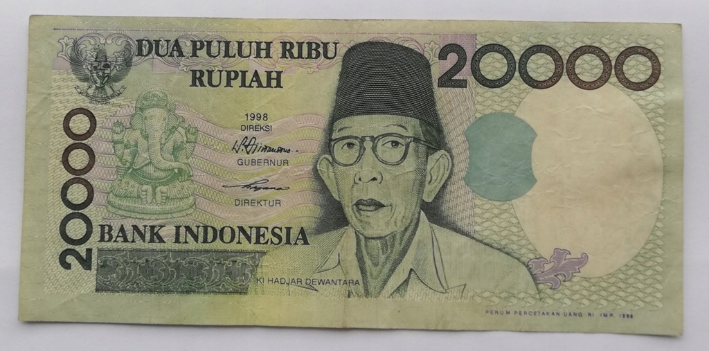 Indonezja 20000 rupii 1998