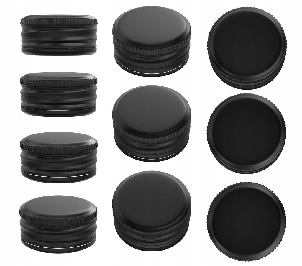 Zakrętki metalowe butelka 500ml 0,5l 50szt CZARNE