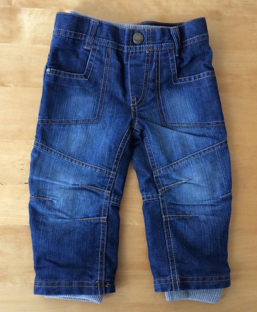 MOTHERCARE NIEBIESKIE JEANSY NA PODSZEWCE GUMA 86