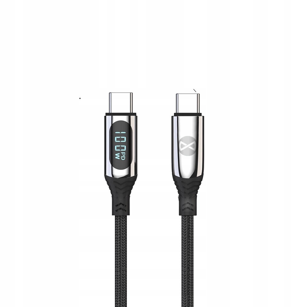 Kabel USB-C - USB-C 1,0 m 100W Forever LCD LCD czarny