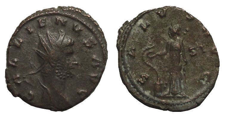 GALLIENUS -PIĘKNY ANTONINIAN RIC 581 ZE "ZDROWIEM"