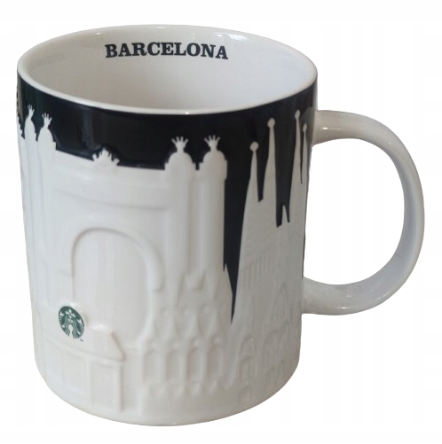 STARBUCKS KUBEK CREAMICZNY BARCELONA CITY MUG RELIF 473ML