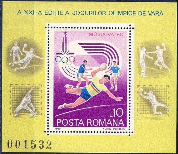 Rumunia 1980 Znaczki Blok 171 ** sport igrzyska olimpijskie Olimpiada