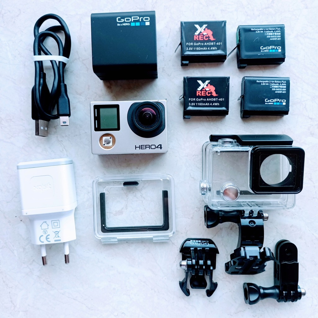 GoPro HERO 4 (uszkodzona) + akcesoria BCM!