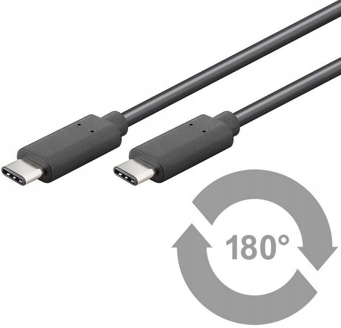MicroConnect USB-C 3.2 Gen2 kabel Czarny. 1m