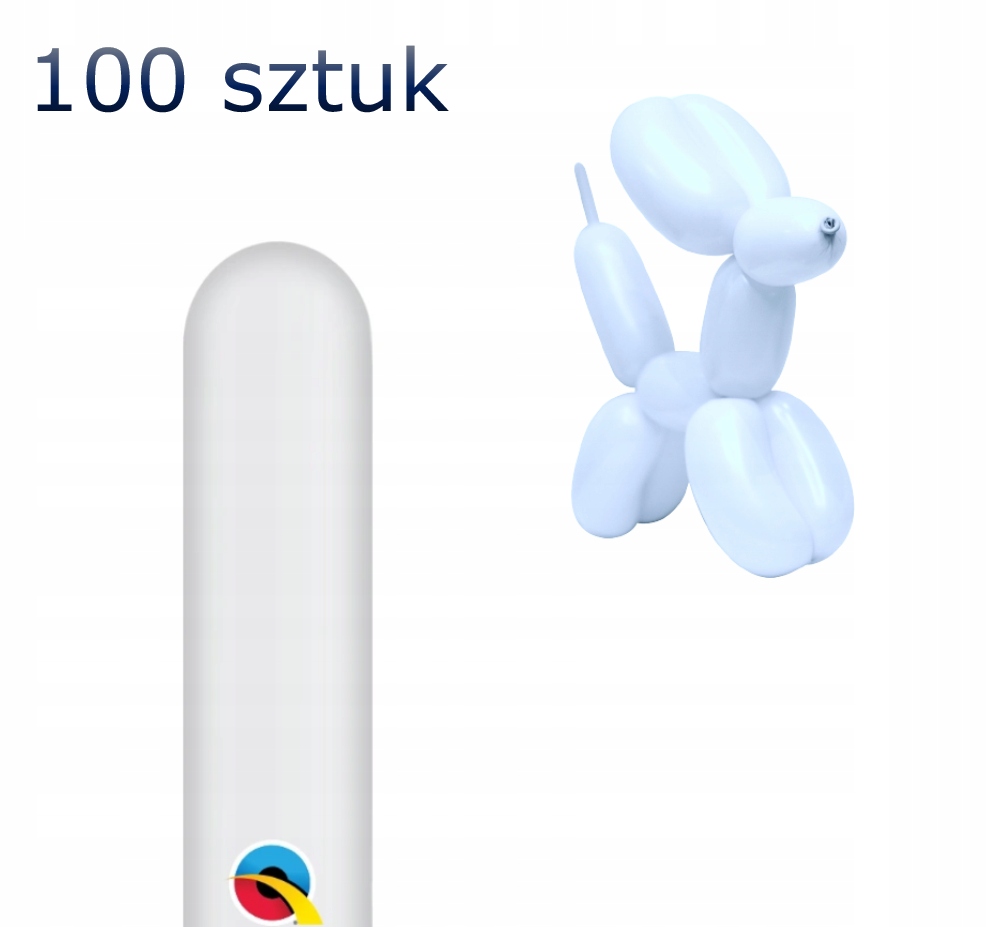 Balony do modelowania białe 350 modeliny 100szt