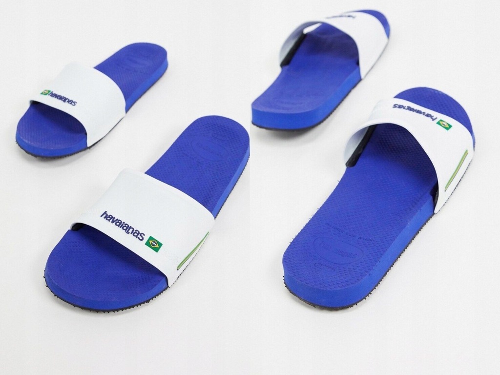 Havaianas Niebiesko-białe klapki z gumy 44