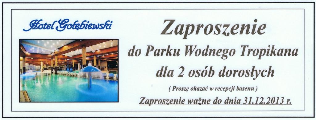 Karnet do Aqua Parku w Hotelu Gołębiewski- Karpacz