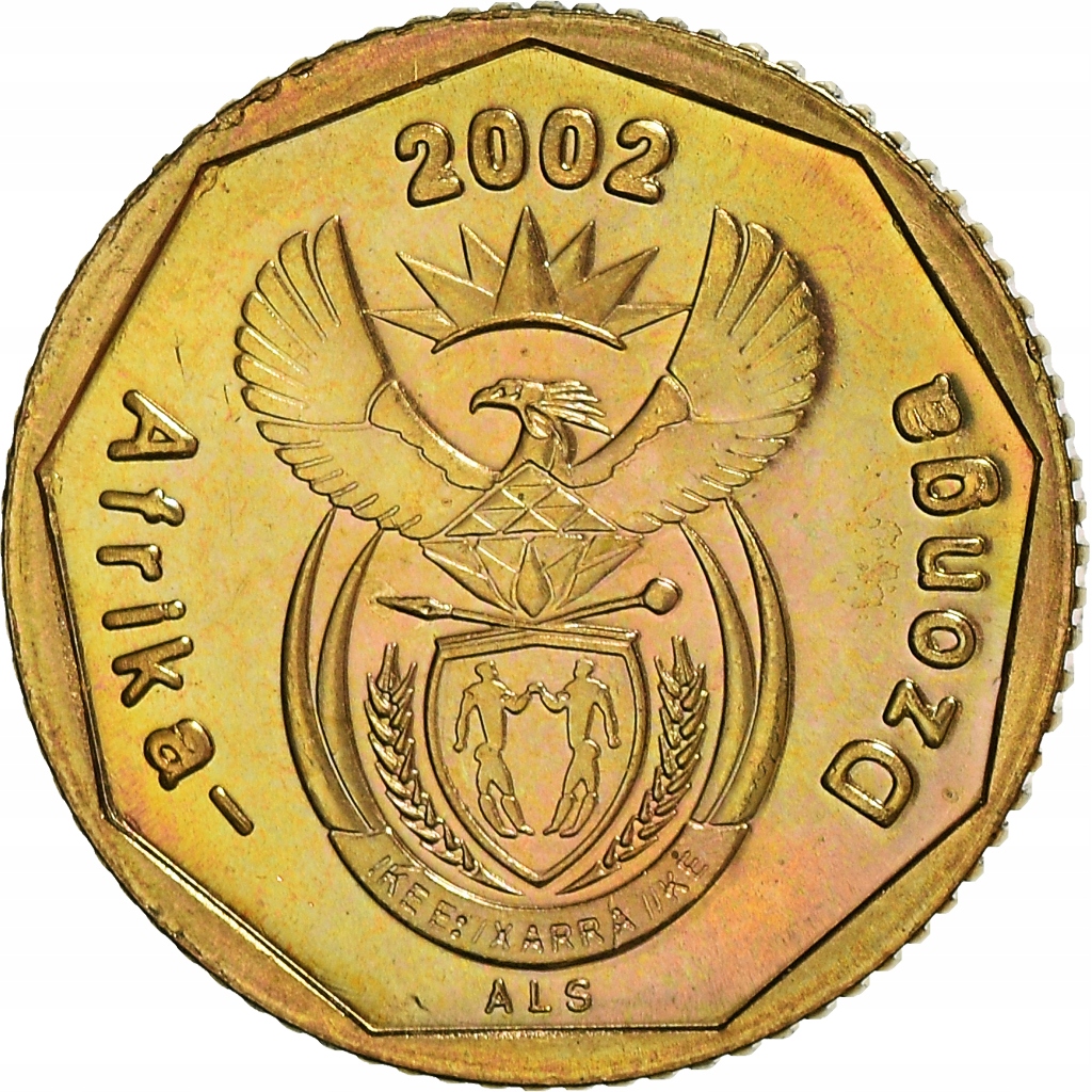 Moneta, Południowa Afryka, 10 Cents, 2002, Pretori
