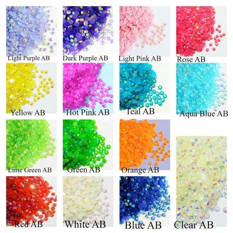15000Pcs Nail Crystals AB Art Decoration Colorful