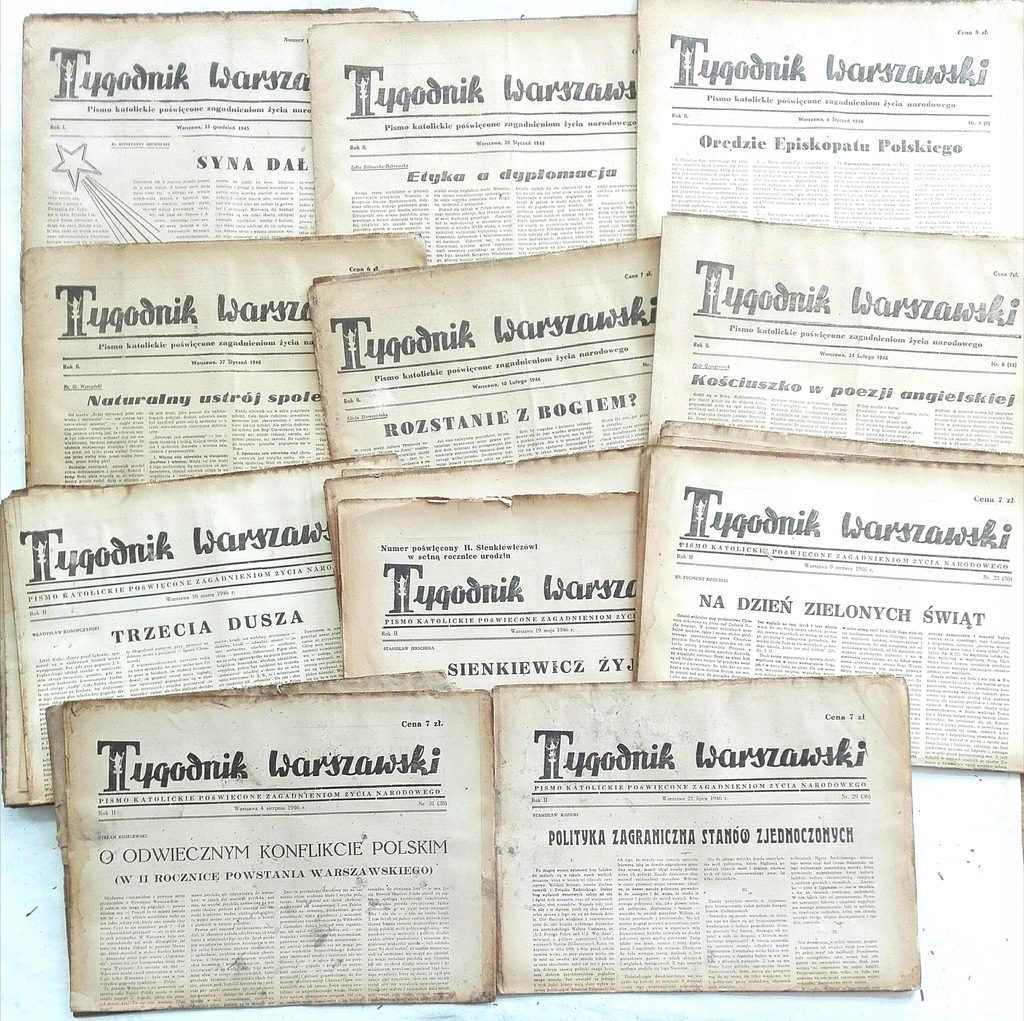 Tygodnik Warszawski 24 szt. z roku 1946 SPK
