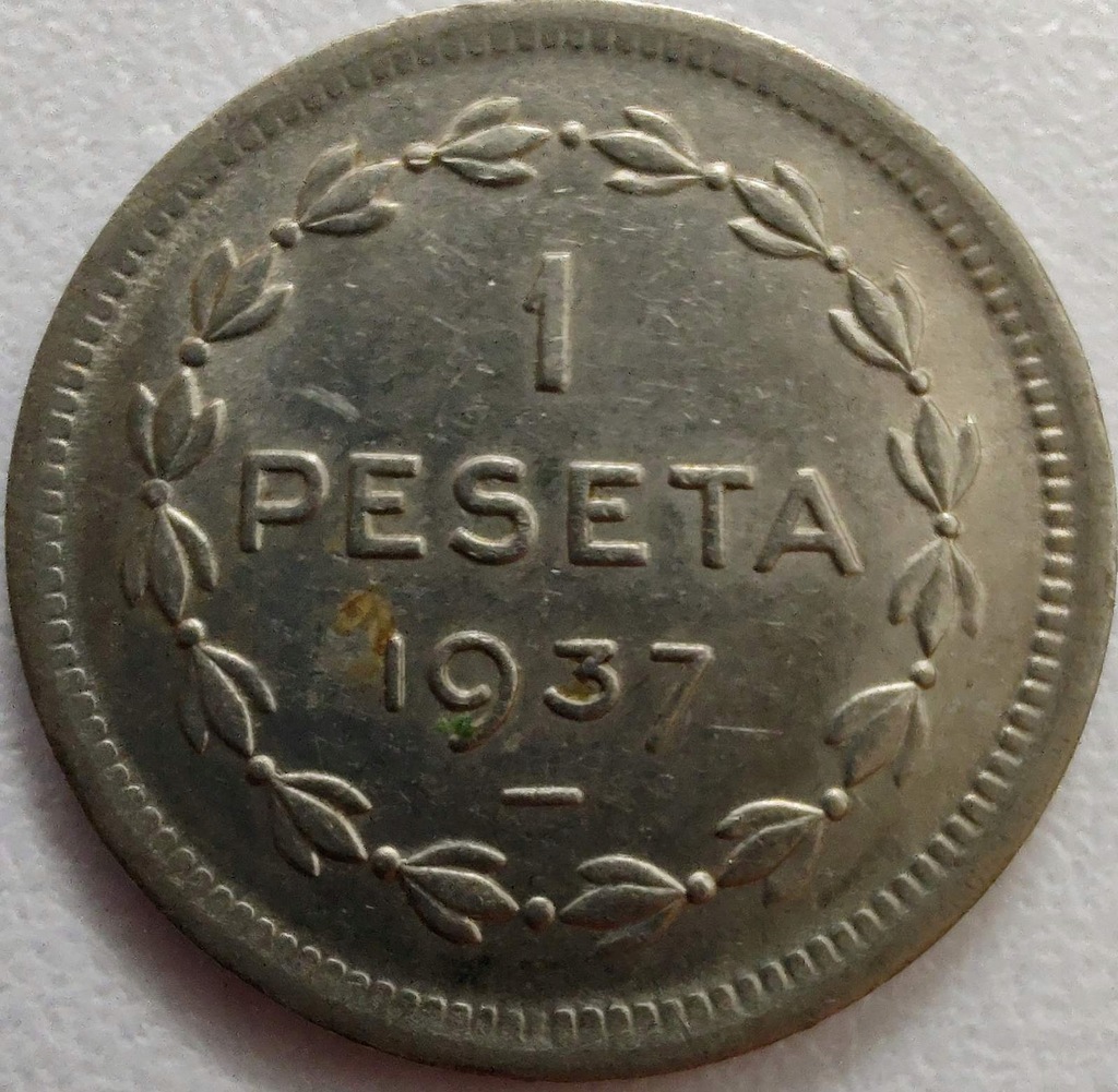 0375 - Hiszpania - Wojna domowa 1 peseta, 1937