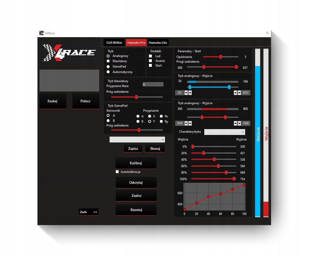 Wersja PRO - Oprogramowanie X4RACE Tool v.2.0