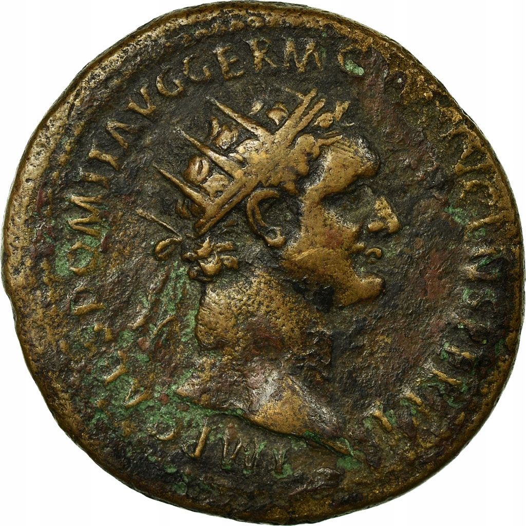 Moneta, Domitia, Dupondius, Roma, AU(50-53), Miedź