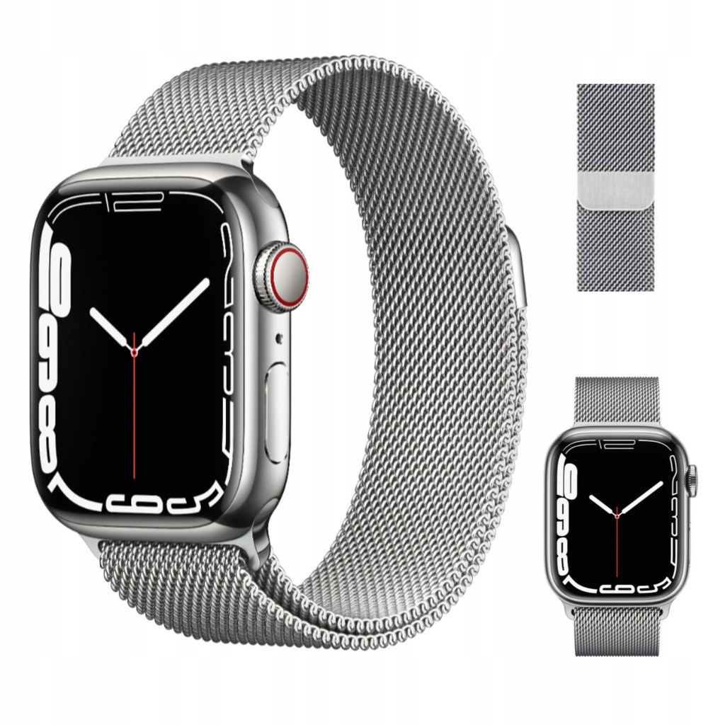 PASEK DO APPLE WATCH 1 2 3 4 5 6 7 SE SREBRNY 38mm