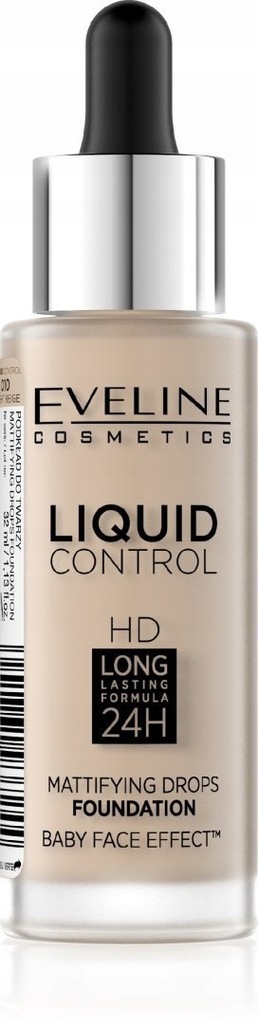 Eveline Liquid Control HD Podkład do twarzy z dropperem nr 010 Light Beige