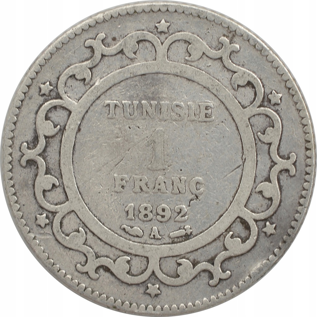 4.TUNEZJA, 1 FRANK 1892 A