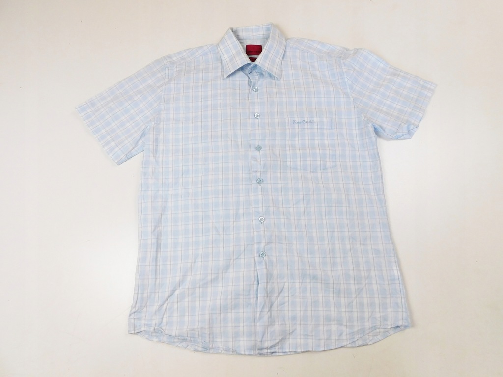 PIERRE CARDIN koszula KRATA błękit r. M_1-6635